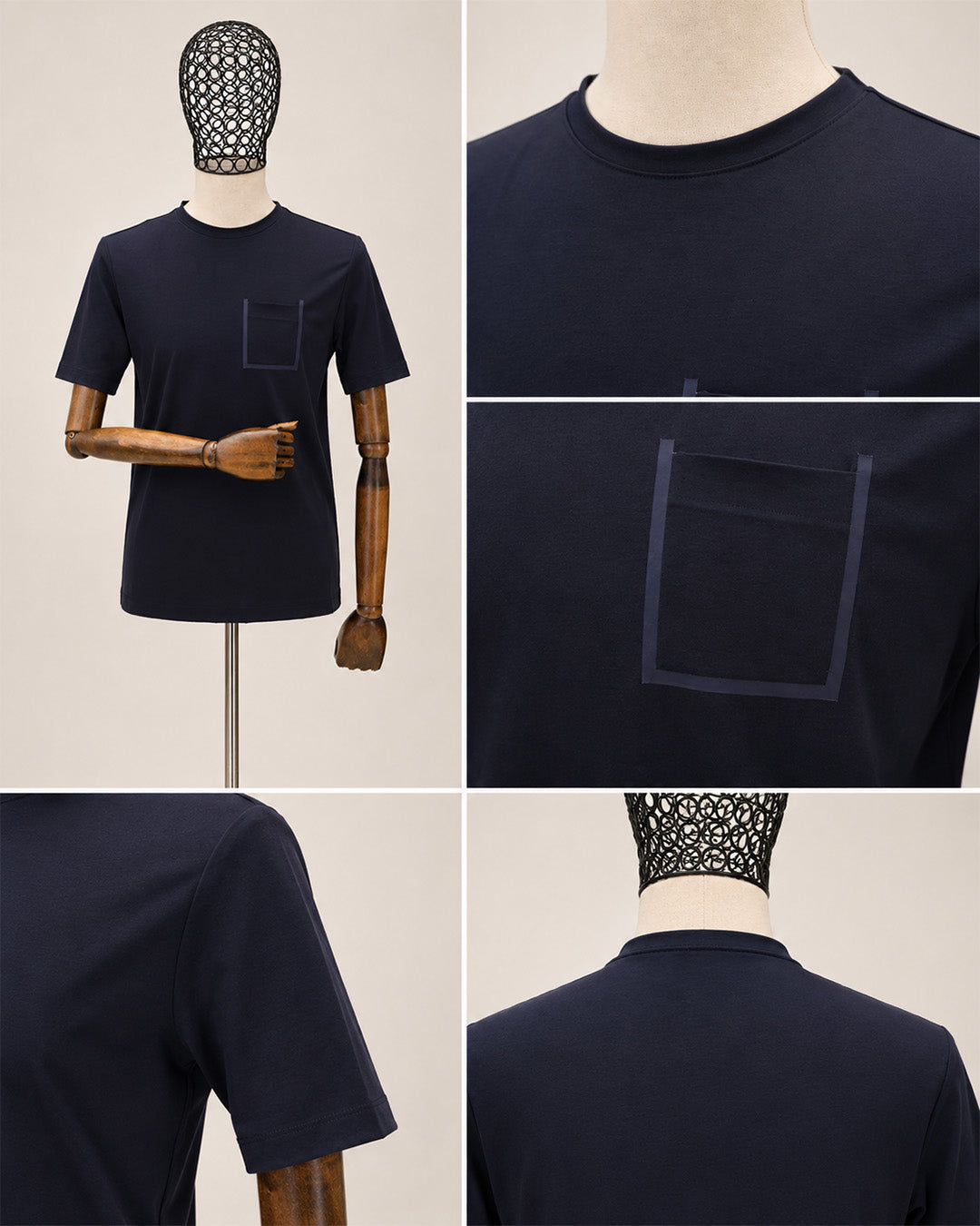 DRN TSHRT 1278 CEP DETAYLI BİSİKLET YAKA