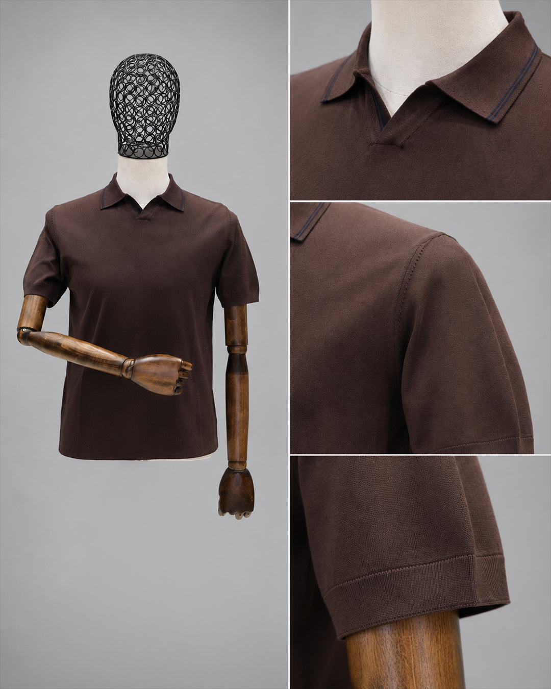 DRN TSHRT 127018 MİNİMAL ÇİZGİ DETAYLI POLO YAKA TİŞÖRT