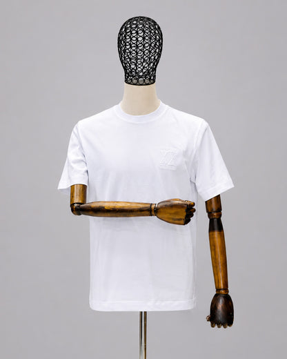 DRN TSHRT 502347 KABARTMA LOGO DETAYLI BİSİKLET YAKA