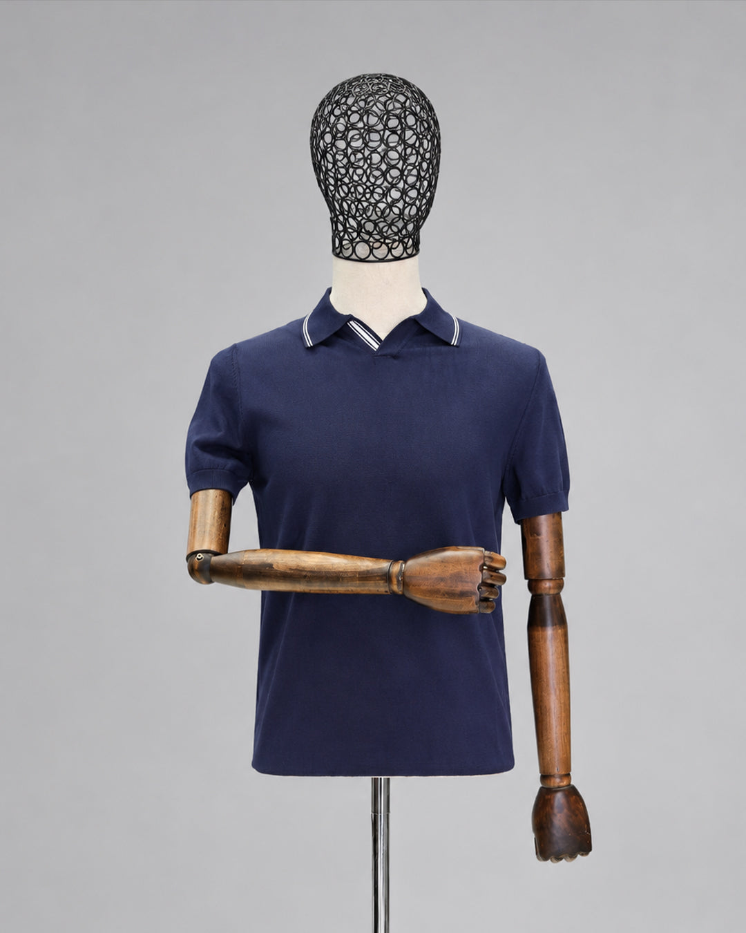DRN TSHRT 127018 MİNİMAL ÇİZGİ DETAYLI POLO YAKA TİŞÖRT