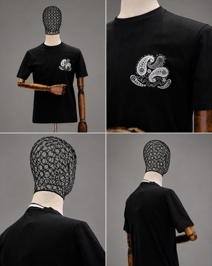 DRN TSHRT 502342 PAISLEY DETAYLI BİSİKLET YAKA