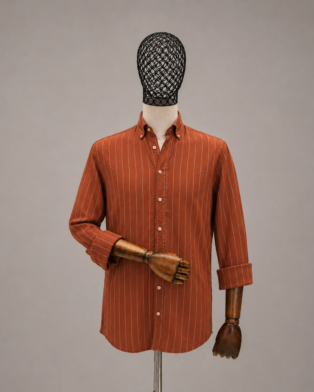 DRN GMLK 6433 KETEN - TENCEL ÇİZGİLİ GÖMLEK
