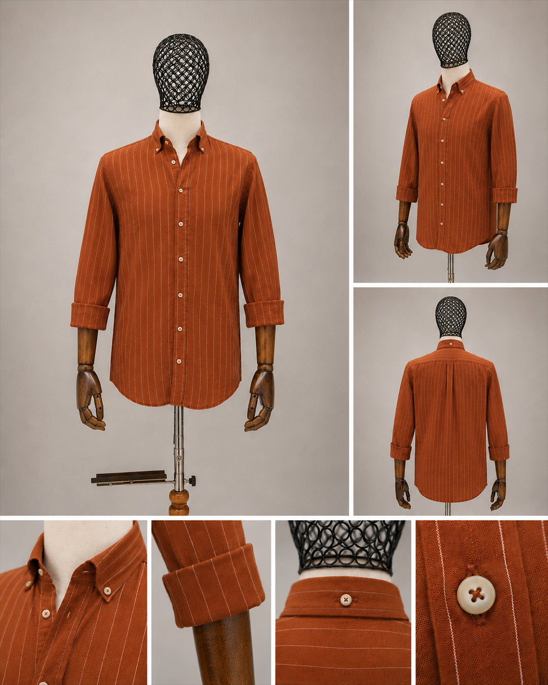 DRN GMLK 6433 KETEN - TENCEL ÇİZGİLİ GÖMLEK